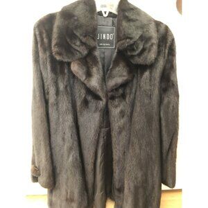 JINDO Men's Black Fur Mink Jacket Original XL Ordered in Korea